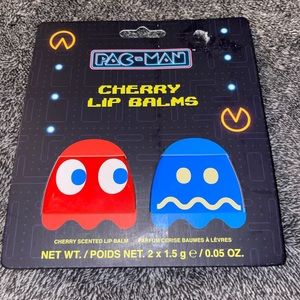 Brand New Pac Man Character Lip Balm Set of 2 Blue & Red Cherry Flavor 0.05 Oz